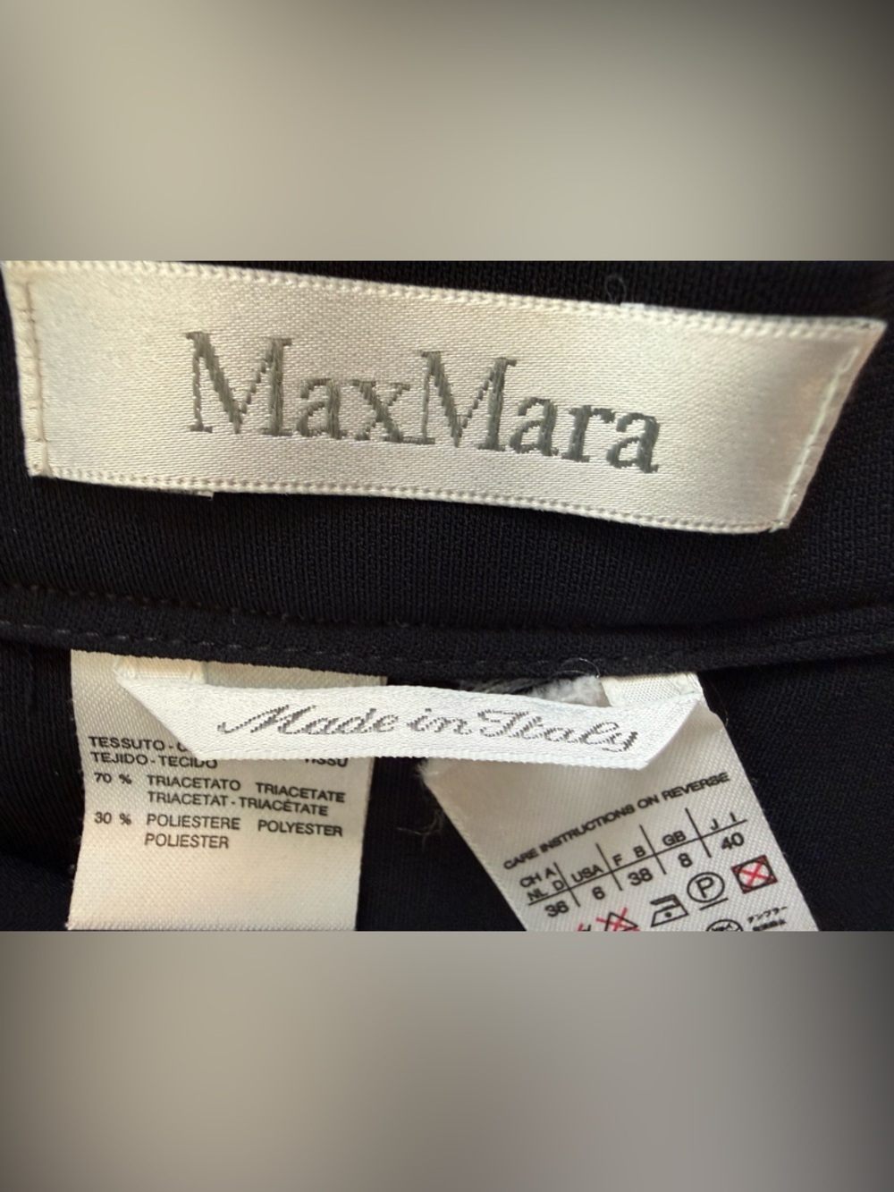 Max Mara Skirt Size 6 black A-Line Pleated Midi Luxury Designer - Picture 3 of 11